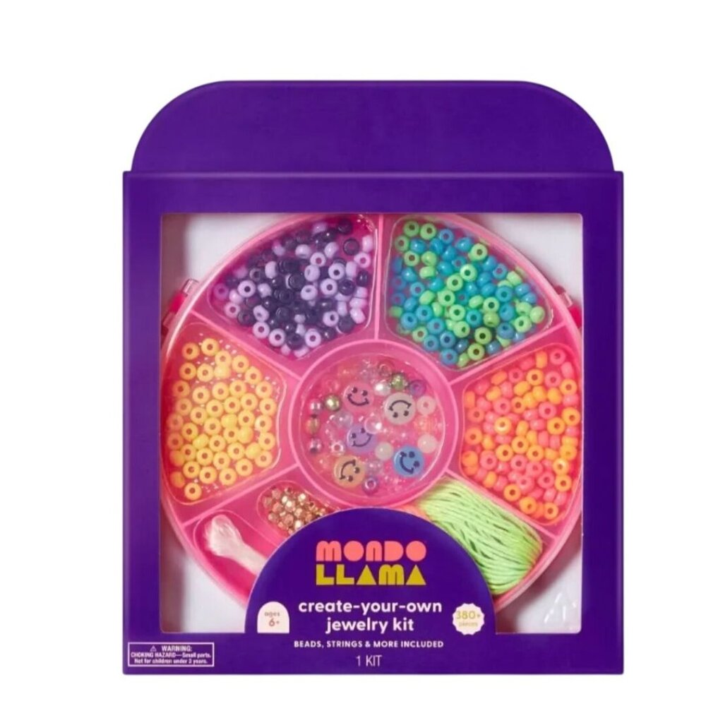 Beaded Bracelet Craft Kit - Mondo Llama Create Your Own Jewelry DIY Kit 380pcs